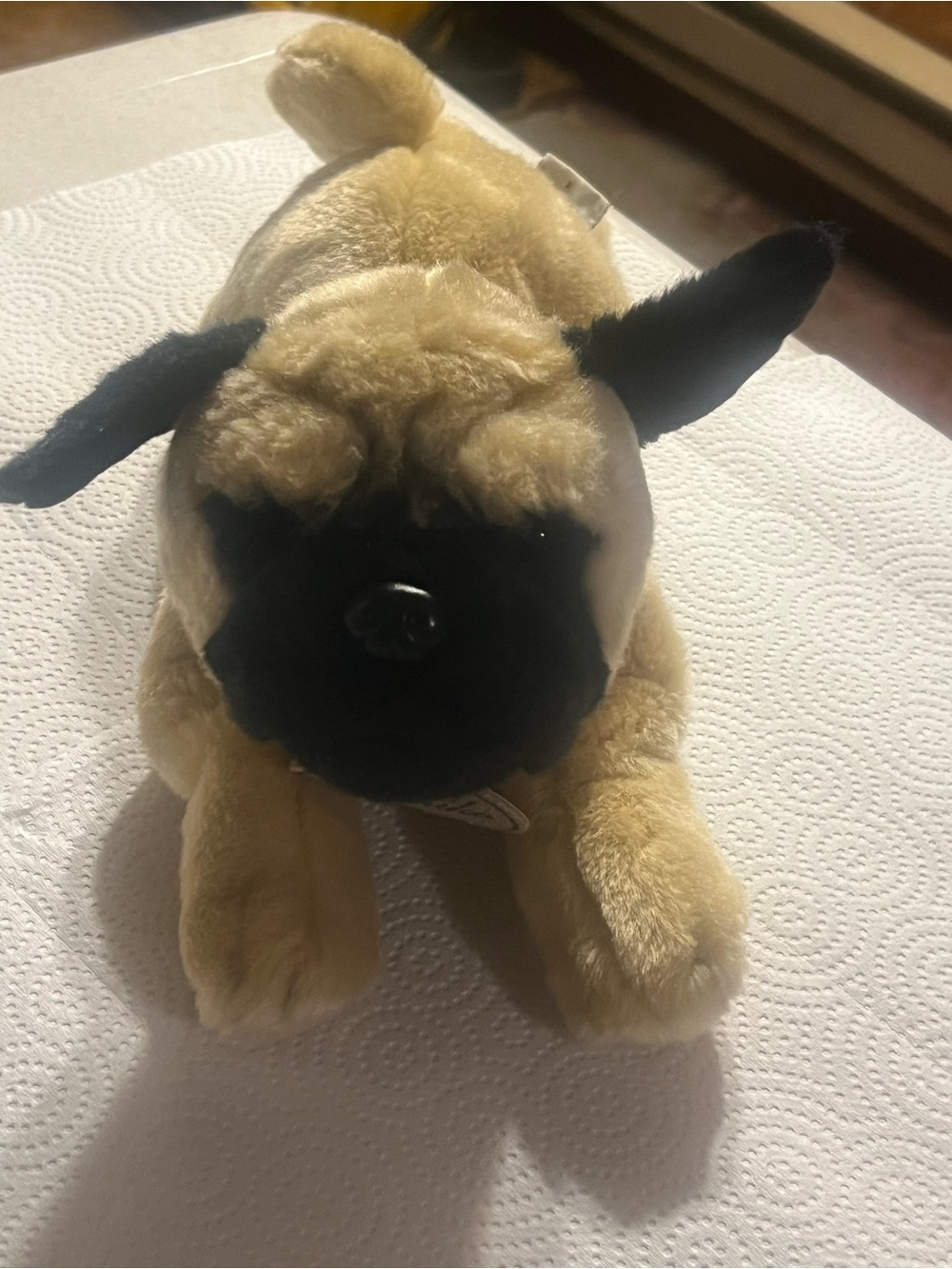 Plush Pug Dog Toy - Tan and Black Soft Stuffed Puppy